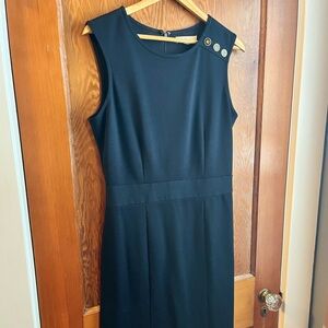 Banana Republic Navy Midi Dress with Button Detail